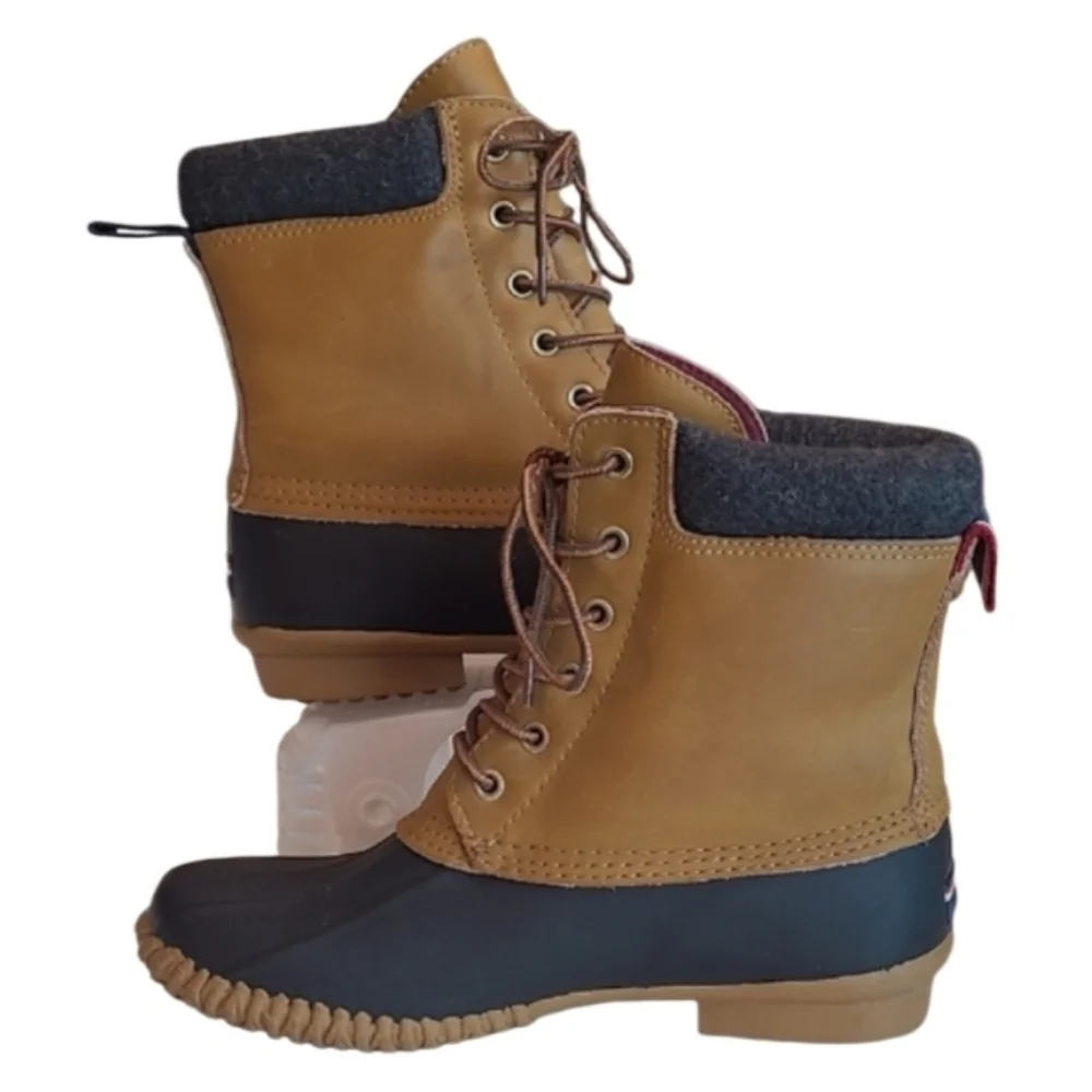 Tommy Hilfiger Waterproof Slip On Leather Traction Insulation Rain Snow Boot